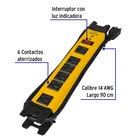 Multicontacto 14 AWG industrial supresor de picos 6 entradas 7