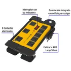 Multicontacto 14 AWG industrial supresor de picos 8 entradas 5