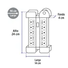 Multicontacto 14 AWG industrial supresor picos 10 entradas 4