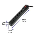 Multicontacto 16 AWG doméstico económico 6 entradas, negro 3