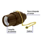 Portalámpara de baquelita con interruptor de cadena VOLTECK 2