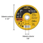 Disco abrasivo de corte preciso metal 7' x 2 mm, PRETUL 2
