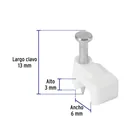 Bolsa con 20 grapas blancas de 6 mm para cable plano 4