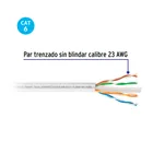 Metro de cable UTP CAT6, Bobina de 100m, blanco, VOLTECK 3