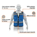 Chaleco seguridad reforzado azul con bolsas, G, EXPERT 2