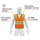 Chaleco de seguridad naranja máxima visibilidad y 6 bolsas 2