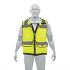 Chaleco seguridad reforzado amarillo con bolsas, EG, EXPERT 1