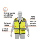 Chaleco seguridad reforzado amarillo con bolsas, EG, EXPERT 3