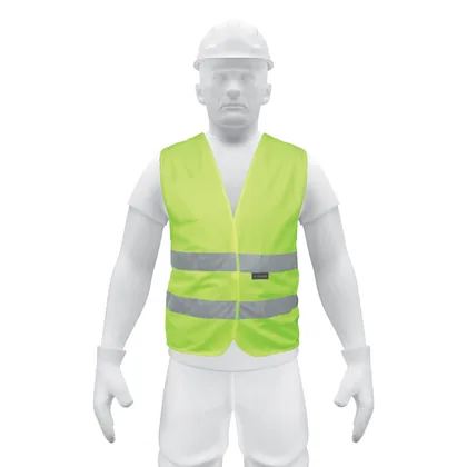 Chaleco de seguridad amarillo con cintas de alta visibilidad