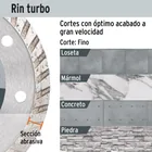 Disco de diamante de 7' x 2.8 mm, rin turbo, TRUPER 3