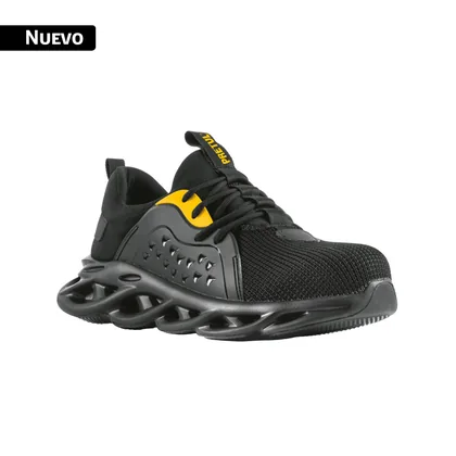 Tenis de seguridad #26, casquillo metálico, negros, PRETUL