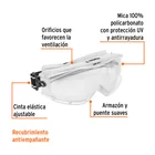 Goggles de seguridad profesionales, antiempaño, EXPERT 2