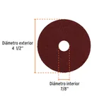 Disco de lija 4-1/2' con respaldo de fibra, grano 50, TRUPER 2