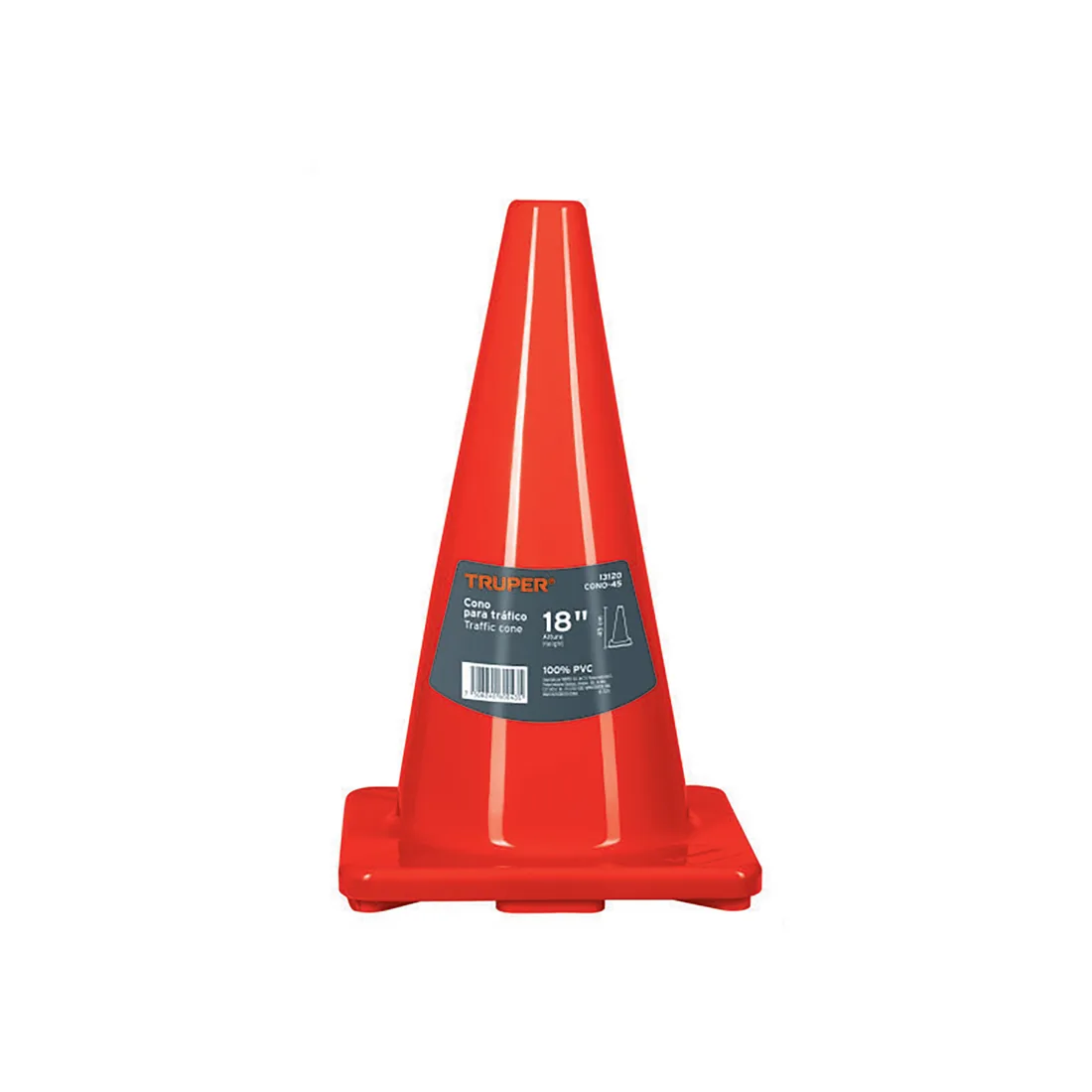 Cono de precaución de 45 cm de PVC, TRUPER