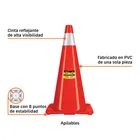 Cono de precaución de 70 cm de PVC con reflejante, PRETUL 2