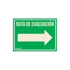 Letrero de señalización 'RUTA EVACUACIÓN DERECHA',21 x 28 cm 1