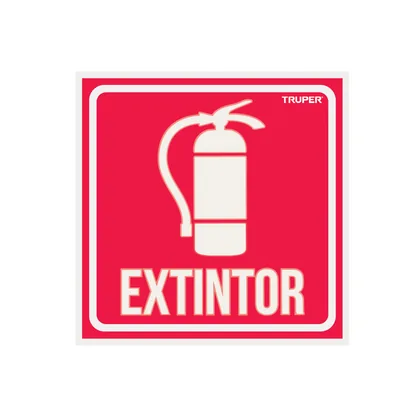 Letrero de señalización 'EXTINTOR', 19 x 19 cm, TRUPER