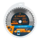 Disco sierra 10' para madera, 40 dientes centro 1', TRUPER 4