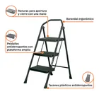 Escalerilla tubular, plegable, 3 peldaños, TRUPER 3