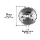 Disco sierra 10' para madera, 40 dientes centro 1', PRETUL 3