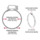 Bolsa con 5 abrazaderas sin fin #64, 3-9/16 - 4-1/2', FIERO 5