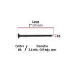 100 pijas #6 x 2'cabeza plana phillips multiusos cuerda fina 3