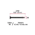 100pijas#8x1-1/2'cabeza plana phillips multiusos cuerda fina 3
