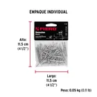 Bolsa con 50 remaches 1/8' x 5/16' de aluminio, ala 1/4' 5