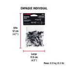 Bolsa c/50 remaches 3/16'x1/2' negros de aluminio, ala 3/8' 5