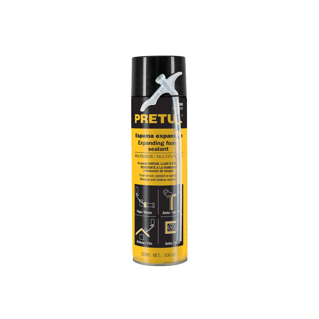 Espuma expansiva de poliuretano, 500 ml, PRETUL