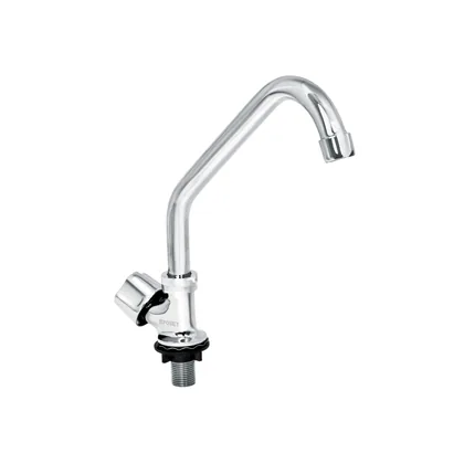 Llave individual fregadero, cuello corto, hexagonal, BASIC