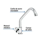 Llave individual fregadero, cuello corto, hexagonal, BASIC 2