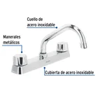 Mezcladora 8' fregadero cromo, cuello corto,hexagonal, BASIC 2