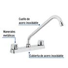 Mezcladora 8' fregadero cromo, cuello largo,hexagonal, BASIC 2