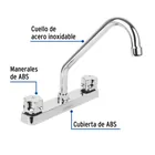 Mezcladora 8' fregadero, ABS, cuello largo, hexagonal, BASIC 2