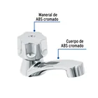 Llave individual lavabo, ABS, hexagonal, BASIC 2