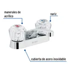 Mezcladora 4' para lavabo, nariz larga, manerales acrílico 2