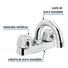 Mezcladora 4' para lavabo, cuello curvo, cartucho cerámico 2