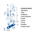 Mezcladora 4' lavabo, ABS, cuello bar, hexagonal, BASIC 4