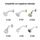 Brazo de acero cromado y chapetón de acero inox p/regadera 6