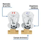 Juego llaves empotrar soldables, maneral acrílico, FOSET 2
