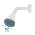 Regadera plástica redonda 2-1/2' gris-blanca, FOSET BASIC 4