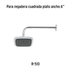 Regadera cuadrada 6', ABS, sin brazo, cromo, AERO 6