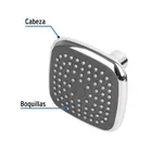 Regadera cuadrada de ABS 3-3/4' sin brazo, FOSET BASIC 5
