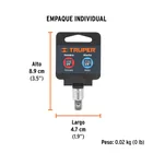 Adaptador para matraca de cuadro 1/4' a cuadro 3/8', TRUPER 5