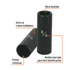 Dado largo impacto de 3/4', 6 puntas, cuadro 1/2', TRUPER 2