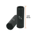 Dado largo impacto de 3/4', 6 puntas, cuadro 1/2', TRUPER 3