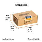 Dado largo impacto de 3/4', 6 puntas, cuadro 1/2', TRUPER 6