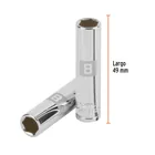 Dado largo de 8 mm, 6 puntas, cuadro 1/4', TRUPER 3