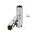 Dado largo de 12 mm, 6 puntas, cuadro 3/8', TRUPER 3